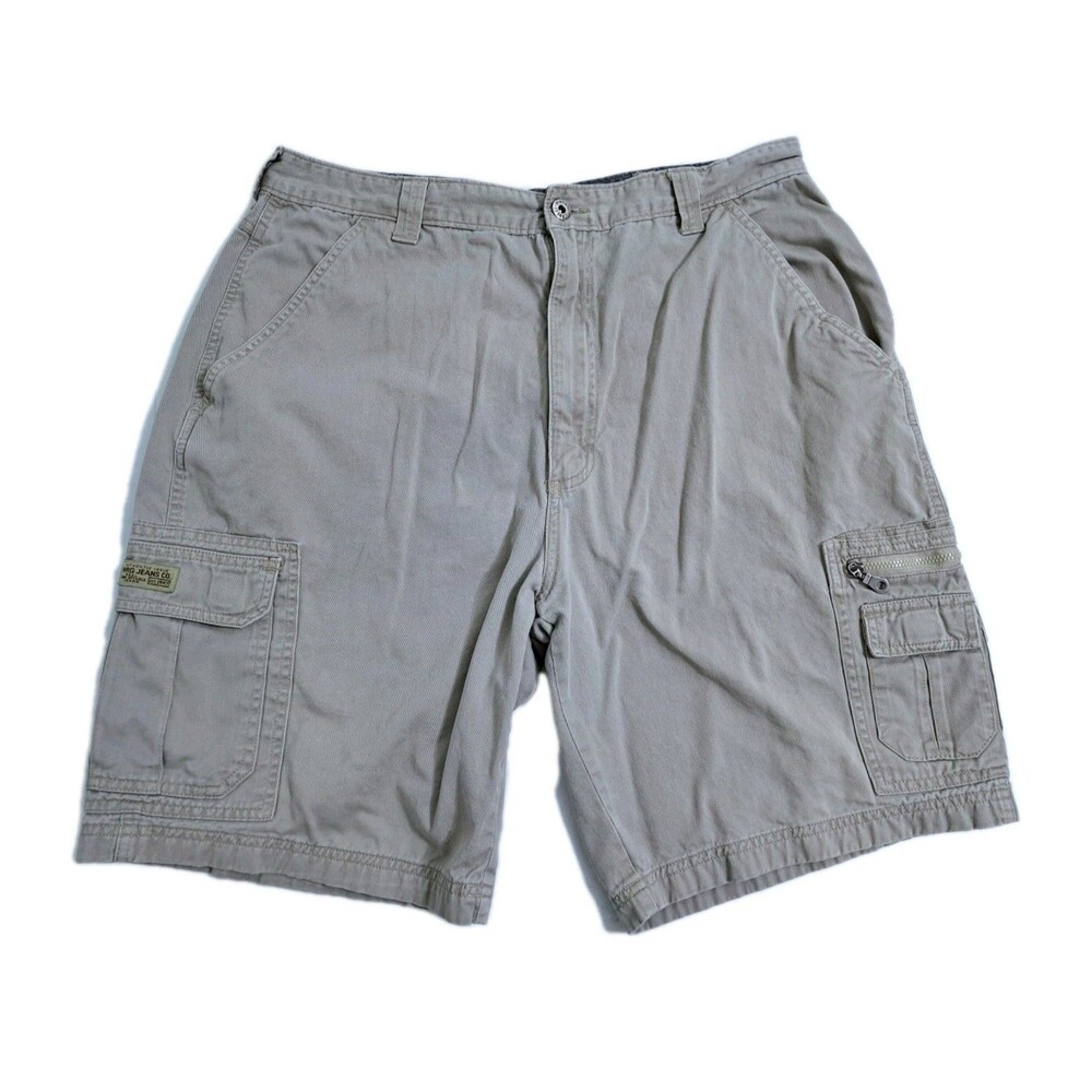 Wrangler Cargo Shorts Mens 36 Khaki Safari Utility Pockets Outdoor Work Trail